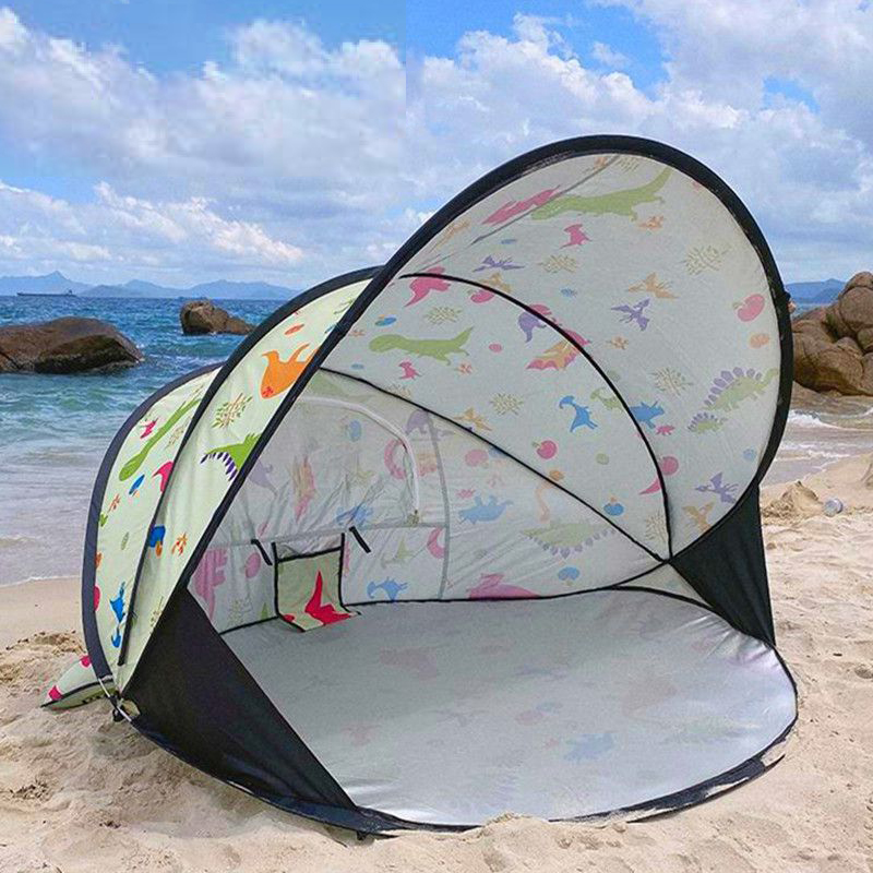 Cheap Goat Tents Seaside Automatic Tent 3 4 Person Camping Tent Beach Easy Instant Setup Portable Backpacking for Sun Shelter UV Protection   